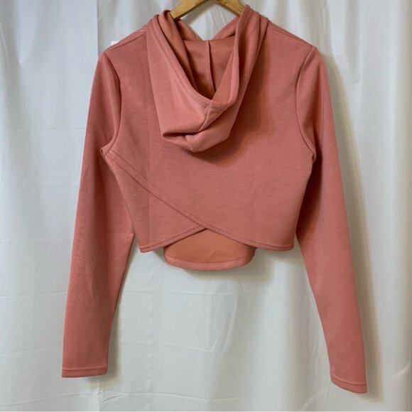 Buffbunny Collection Pink Cropped Hoodie Sweater with Cutout Medium NWT - Picture 4 of 6